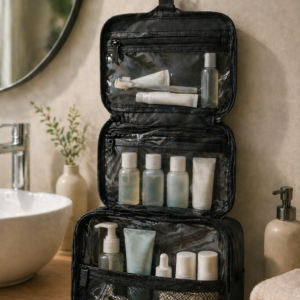 Hanging toiletry bag